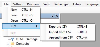 New CSV import / export utility on CPS's menu.